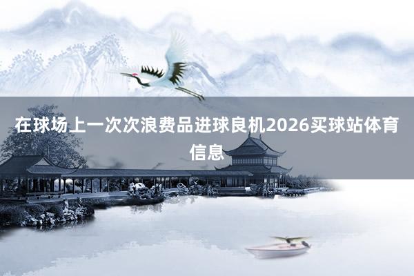 在球场上一次次浪费品进球良机2026买球站体育信息