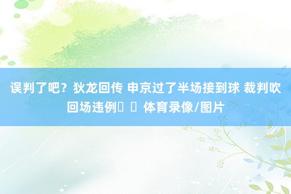 误判了吧？狄龙回传 申京过了半场接到球 裁判吹回场违例❓️体育录像/图片