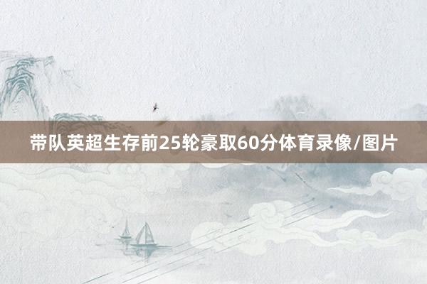 带队英超生存前25轮豪取60分体育录像/图片