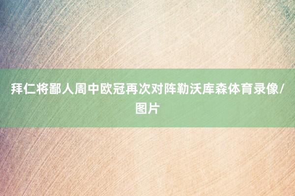 拜仁将鄙人周中欧冠再次对阵勒沃库森体育录像/图片