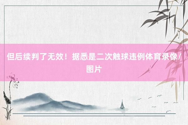 但后续判了无效！据悉是二次触球违例体育录像/图片