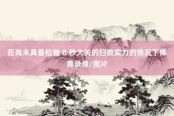 在尚未具备松弛 8 秒大关的扫数实力的情况下体育录像/图片