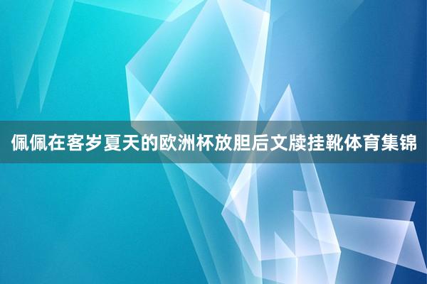 佩佩在客岁夏天的欧洲杯放胆后文牍挂靴体育集锦