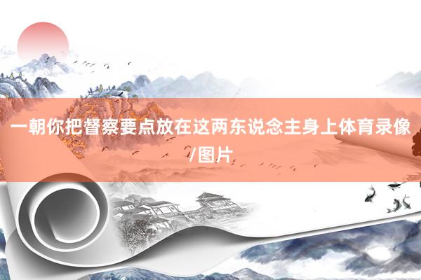 一朝你把督察要点放在这两东说念主身上体育录像/图片