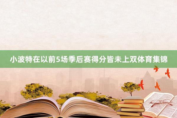 小波特在以前5场季后赛得分皆未上双体育集锦