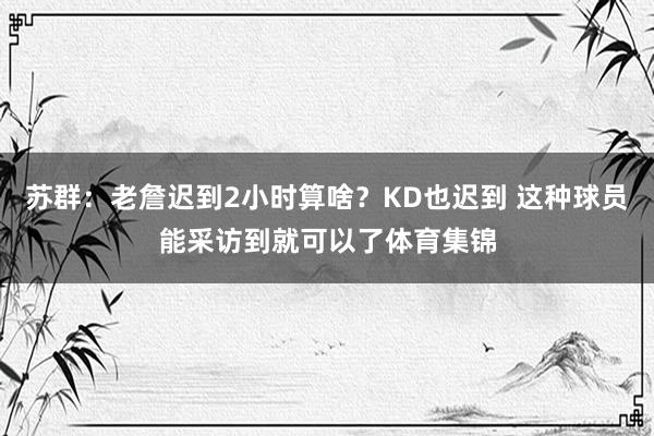苏群：老詹迟到2小时算啥？KD也迟到 这种球员能采访到就可以了体育集锦