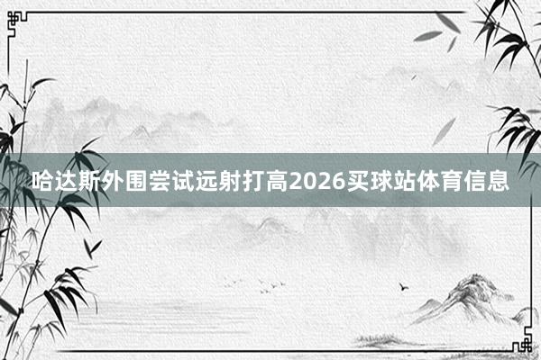 哈达斯外围尝试远射打高2026买球站体育信息