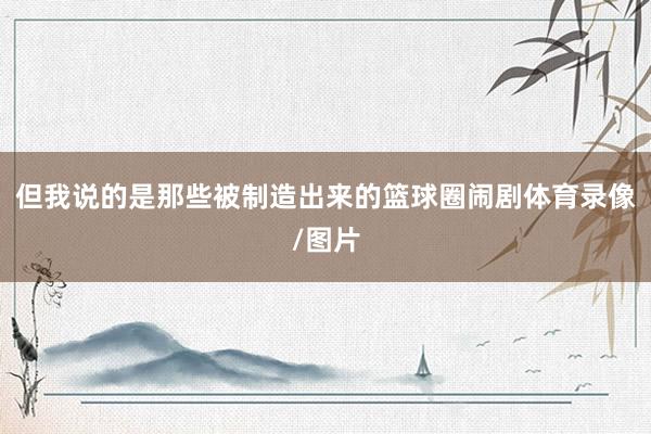 但我说的是那些被制造出来的篮球圈闹剧体育录像/图片