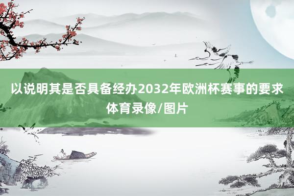以说明其是否具备经办2032年欧洲杯赛事的要求体育录像/图片