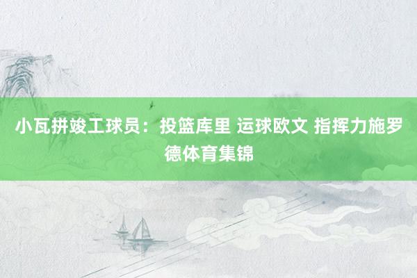 小瓦拼竣工球员：投篮库里 运球欧文 指挥力施罗德体育集锦