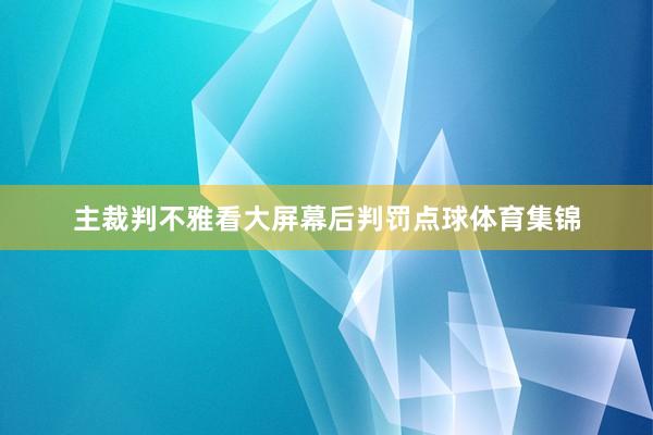 主裁判不雅看大屏幕后判罚点球体育集锦