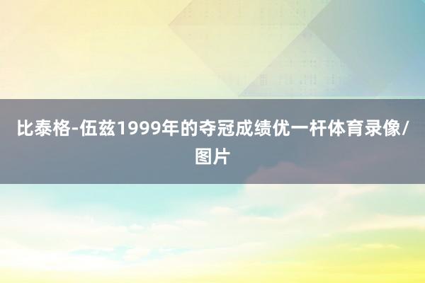 比泰格-伍兹1999年的夺冠成绩优一杆体育录像/图片