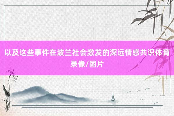 以及这些事件在波兰社会激发的深远情感共识体育录像/图片