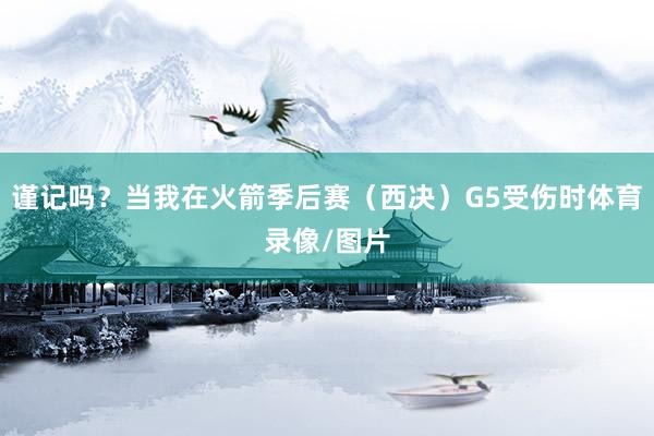 谨记吗？当我在火箭季后赛（西决）G5受伤时体育录像/图片