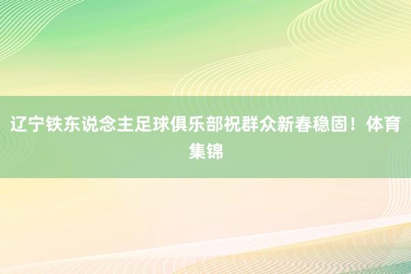 辽宁铁东说念主足球俱乐部祝群众新春稳固！体育集锦