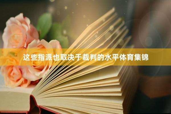 这些指派也取决于裁判的水平体育集锦