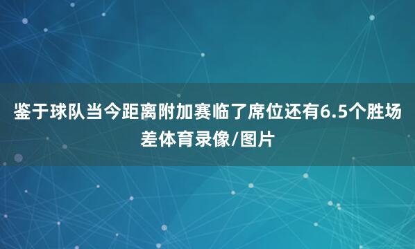 鉴于球队当今距离附加赛临了席位还有6.5个胜场差体育录像/图片