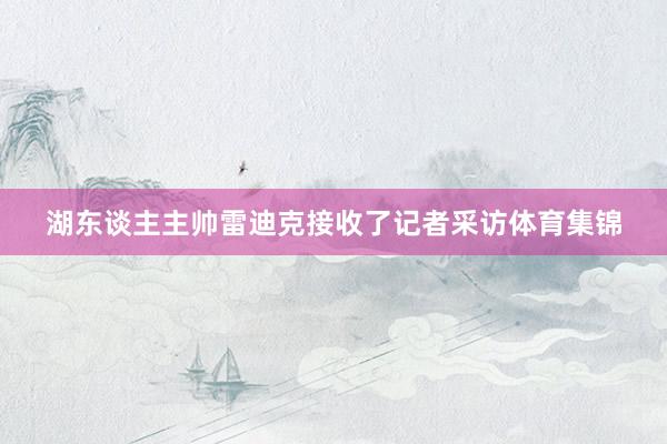 湖东谈主主帅雷迪克接收了记者采访体育集锦
