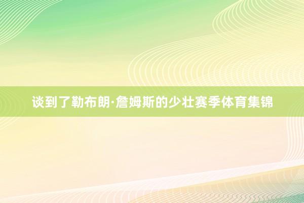 谈到了勒布朗·詹姆斯的少壮赛季体育集锦