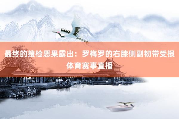 最终的搜检恶果露出：罗梅罗的右膝侧副韧带受损体育赛事直播