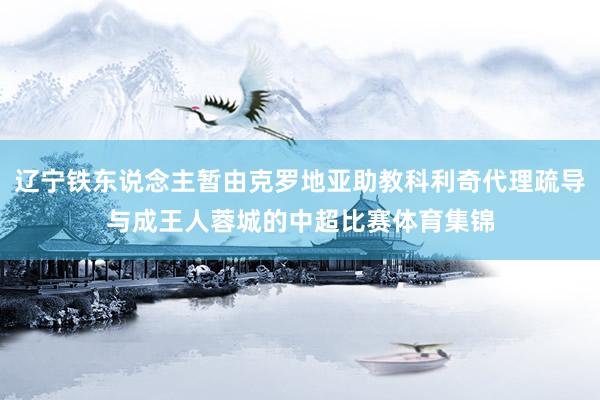 辽宁铁东说念主暂由克罗地亚助教科利奇代理疏导与成王人蓉城的中超比赛体育集锦