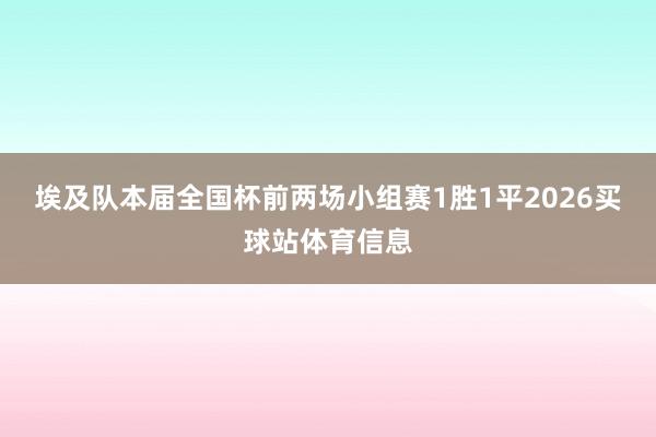 埃及队本届全国杯前两场小组赛1胜1平2026买球站体育信息
